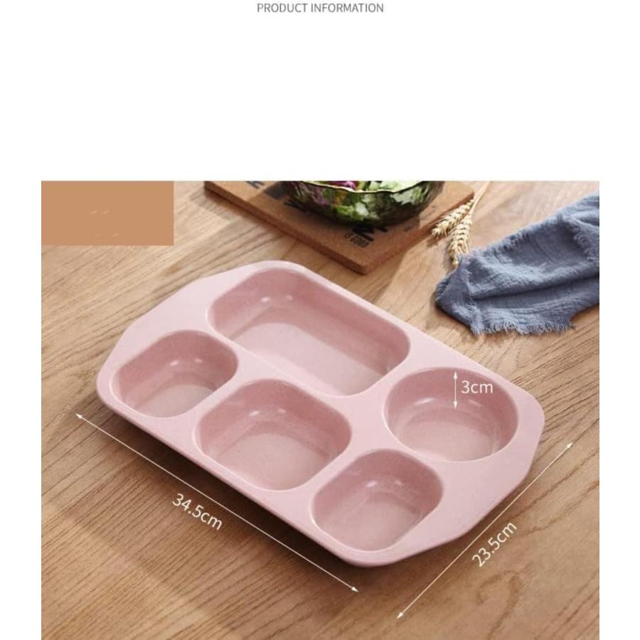 仕切り皿 ランチプレート 深め 分割プレート 5つ仕切り 小麦プレート