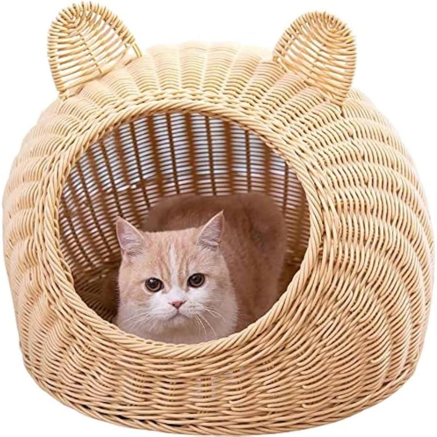 キャットハウス ドーム型猫ハウス 猫ベッド 猫ちぐら 猫 ハウス 籠 ち