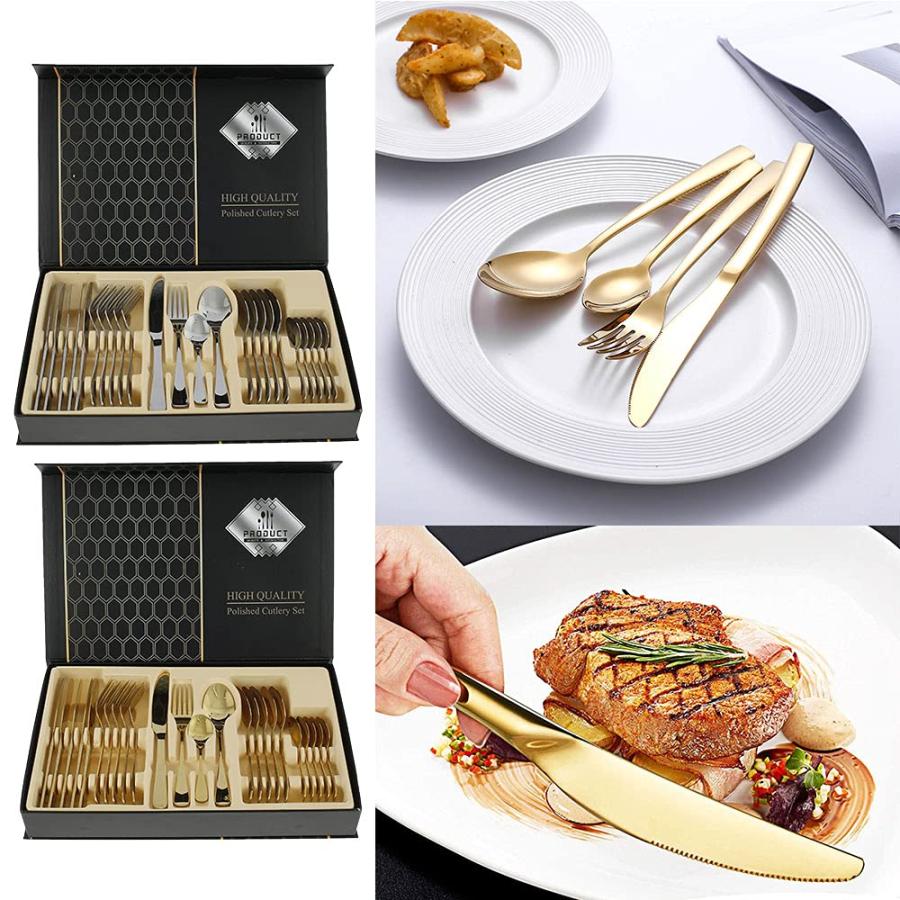 24本セット 6人用 カトラリーセット スプーン フォーク ナイフ