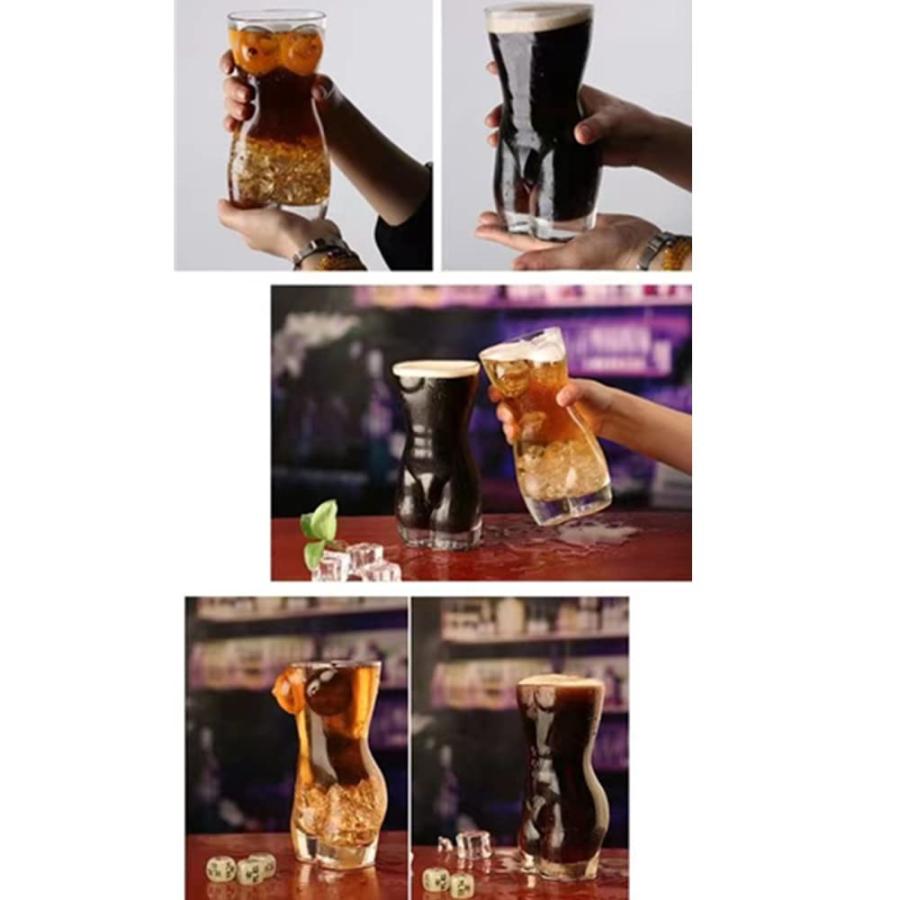 人体カップ 透明ガラスマグ 透明体型グラス ワイングラス ビール