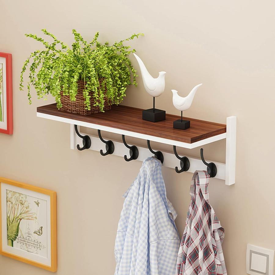 ウォールハンガー飾り棚、帽子掛け 洋服掛け コート掛け壁掛けラック