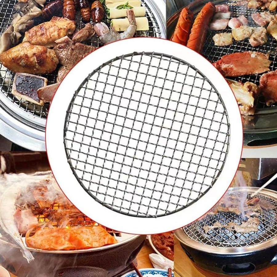 韓国式 焼き網 ステンレス鋼 円形 アウトドア ミニ 焼肉 ベーコン 丸網