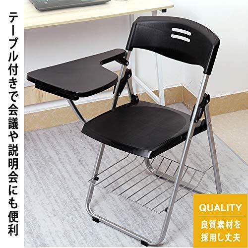テーブル付き 荷物置き 4脚セット 折りたたみ椅子 コンパクト パイプ