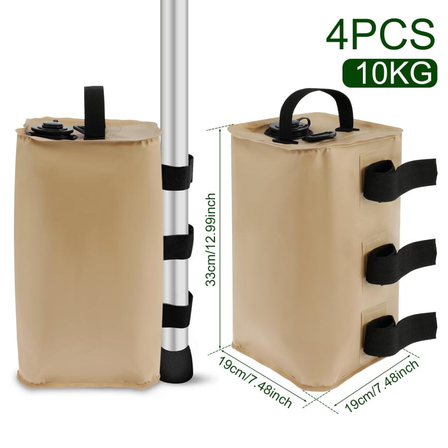 テント 重り 4個セット 注水式 10L 500D PVC ウエイトバッグ