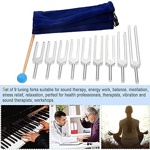 音叉セット、9個174/285/396/417/528/639/741/852 / 963HZサウンド