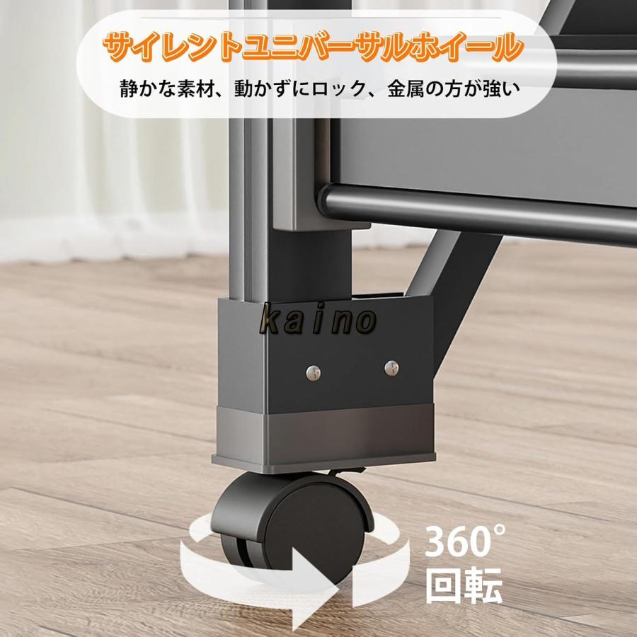 物干しスタンド 物干し竿 折りたたみ 伸縮式多機能ハンガーラック キャスター付き 服かけスタンド 4段階の高さ調整 移動も簡単 でスペースを節約 アルミニウム合_9