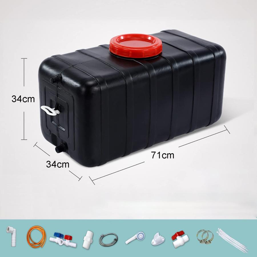 80L 太陽熱温水器、太陽光で水を暖める、屋外大容量シャワータンク 