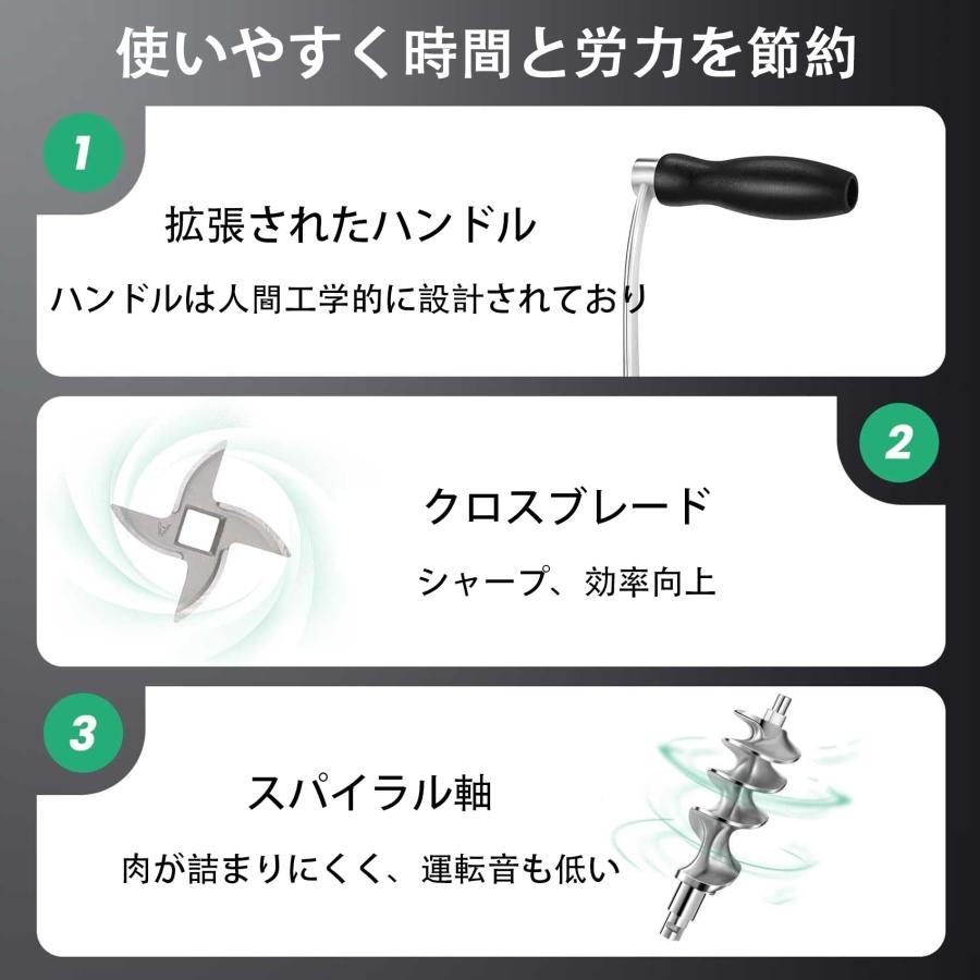 手動式ミンサー 肉ひき機 ミートチョッパー 卓上ミンチ機 ミートグラインダー 腸詰め ひき肉器 肉のミンチ機械 ステンレス鋼 掃除が簡単 効率の向上  肉ひき 野菜 : 海のストア - 通販 - Yahoo!ショッピング