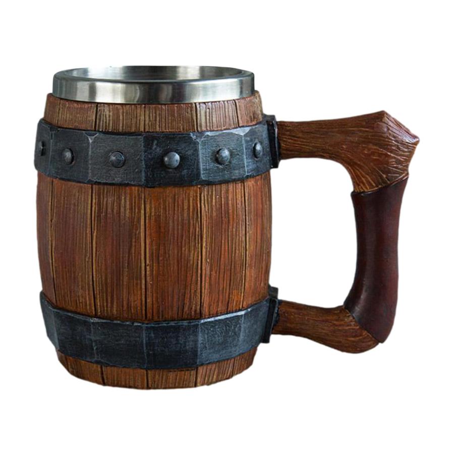 海賊ジョッキ ビール ジョッキ 大ジョッキ ビアジョッキ 600ml 木調