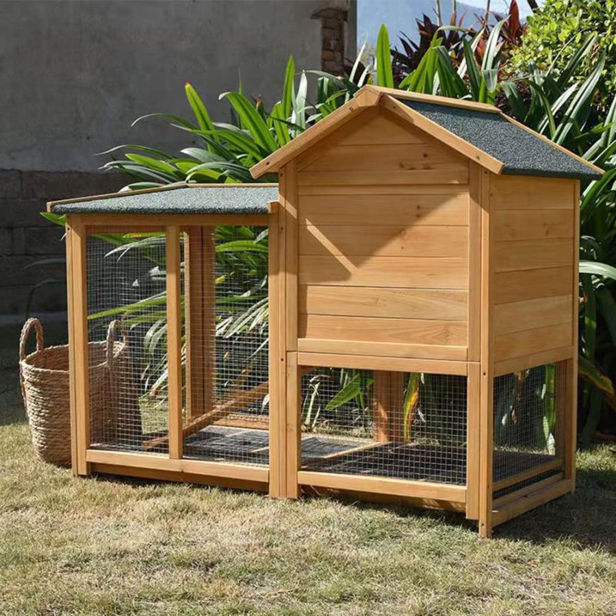木製 鶏小屋 屋外 耐候性 大型 鶏かご 6羽の鶏用の大きな鶏小屋 防雨 