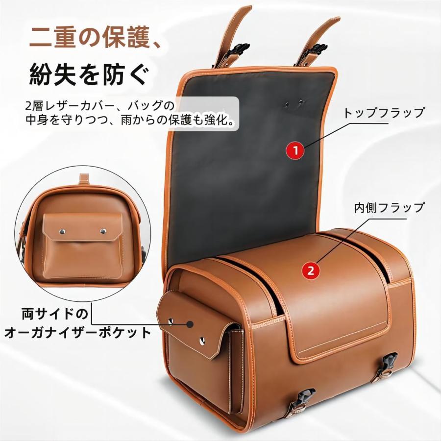 バイク リアボックス 33L PUトップケース トップケース 大容量 防水