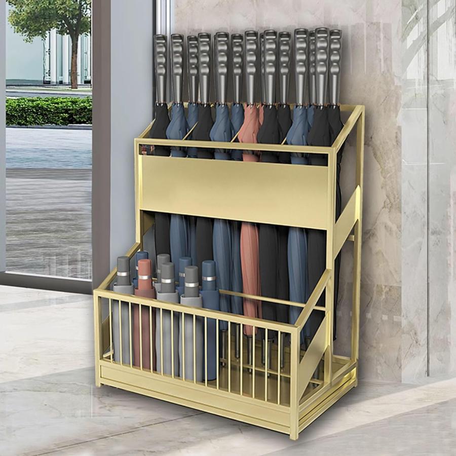 傘立て 金属製傘立て 引き出し式排水トレイ傘立て付き シンプルモダン