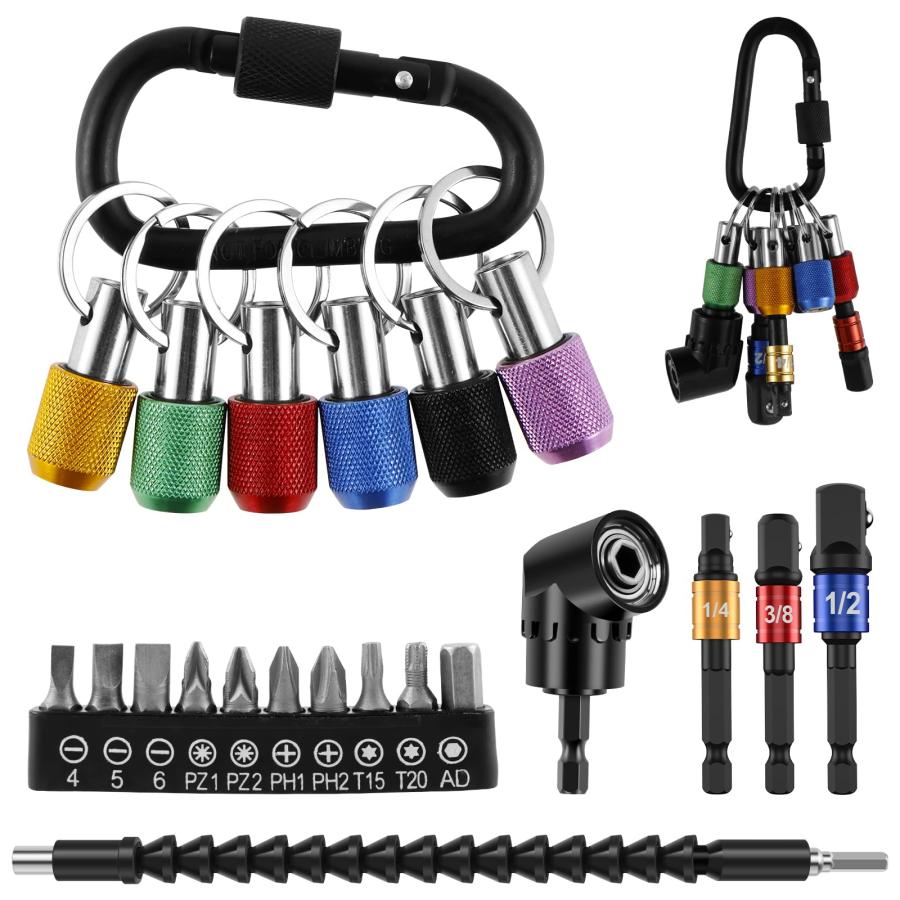 6PCS 1/4インチヘックスシャンクドライバービットホルダー柔軟なドリル