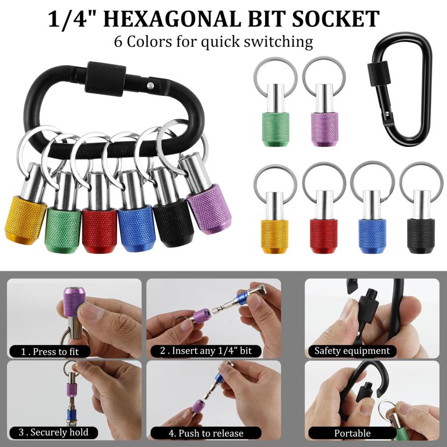 6PCS 1/4インチヘックスシャンクドライバービットホルダー柔軟なドリル