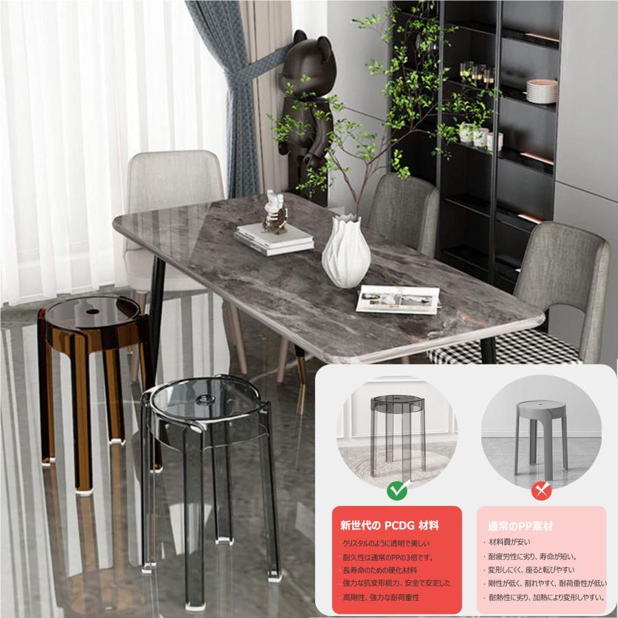 スタッキングチェア 2個セット スタッキングスツール 透明