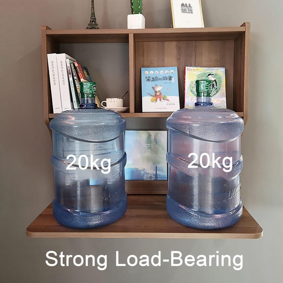 収納棚と一体化した折りたたみ式壁掛けドロップリーフテーブルデスク