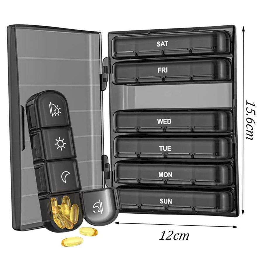 ピルケース ピルオーガナイザー　錠剤収納ホルダー ピルケース 薬ケース 1週間 1日4回 ピルオーガナイザー サプリメント
