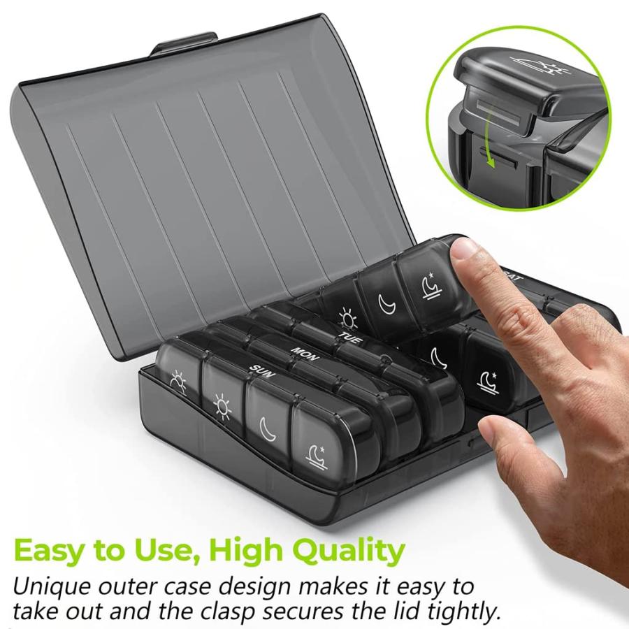 ピルケース 薬ケース 1週間 1日4回 ピルオーガナイザー サプリメント