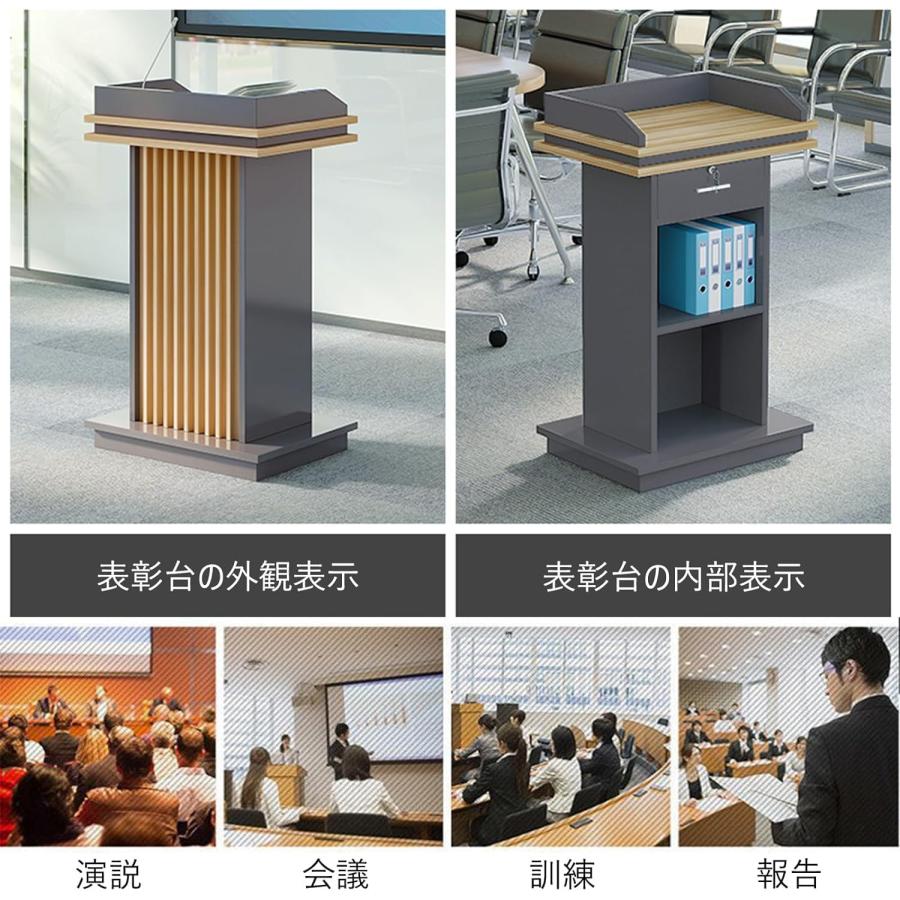 金属キャスター付き・収納付き・新品】スタンディングテーブル 講演台