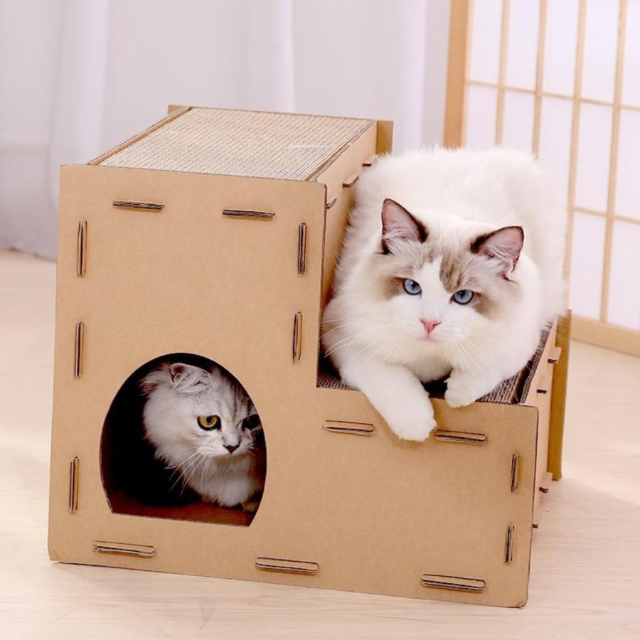 猫ハウス 段ボール 爪研ぎ キャットタワー 階段 猫用爪とぎ ステップ