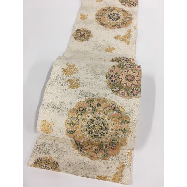 着物 美品 名品 丸帯 クリーム 華文 鳳凰 鳥 草花 金糸 銀糸 箔 正絹 リサイクル バイセル Pk30 Www Capetowncafe Com