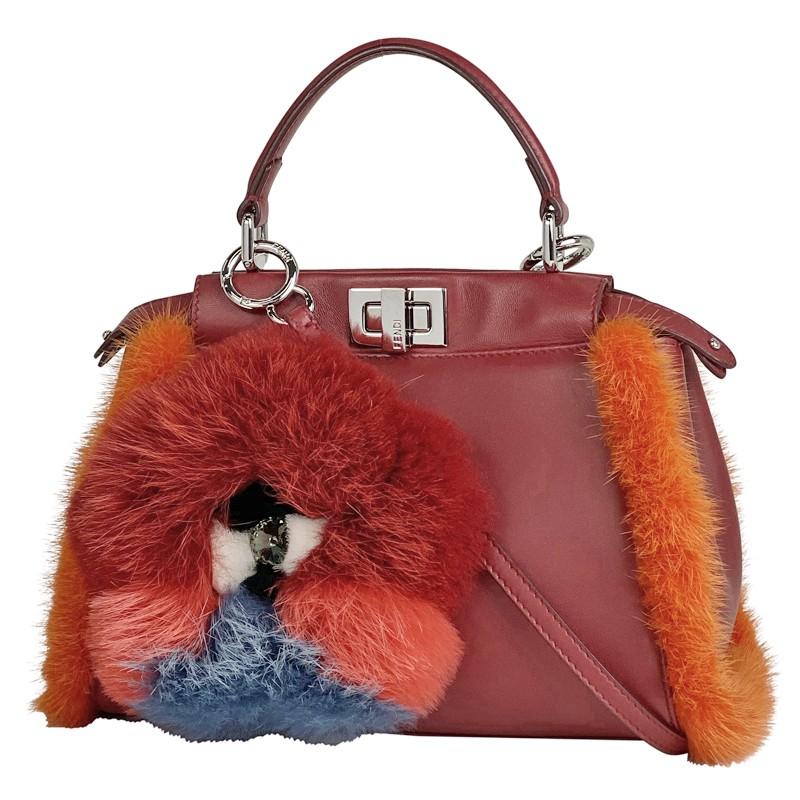 フェンディ Fendi ミニ ピーカブー 2way ハンドバッグ ハンドバッグ レザー ファー レディース 中古 Dekojaluzele Ro