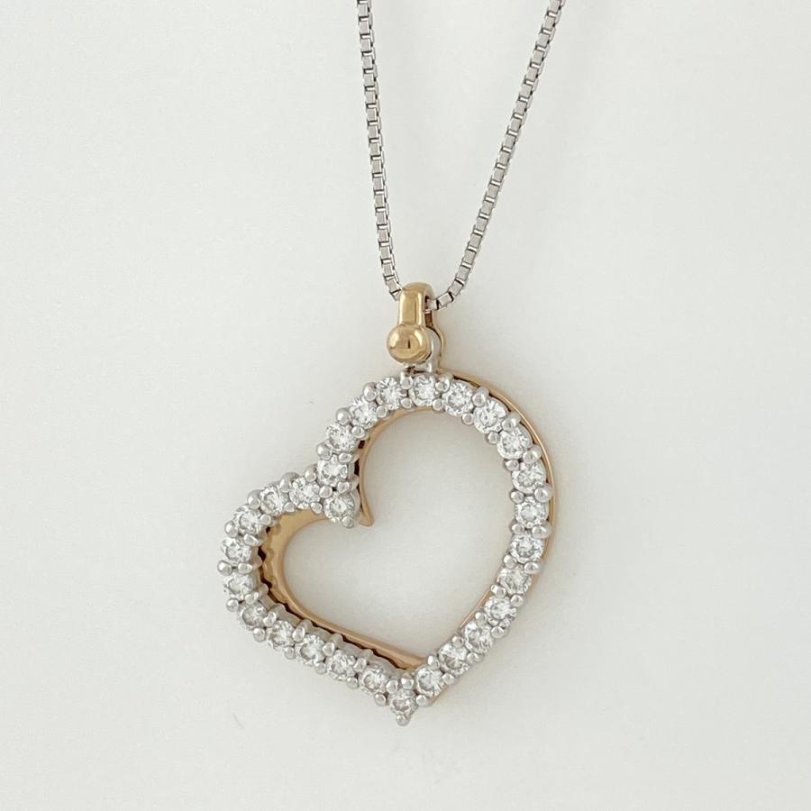 ハート デザイン ネックレス K18 ホワイトゴールド メレダイヤ ネックレス Wg レディース 中古 バイセルオンライン Yahoo 店 通販 Yahoo ショッピング