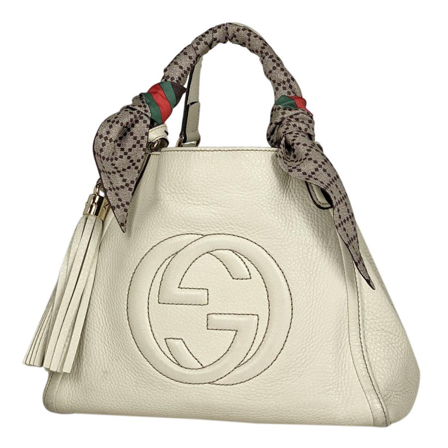 グッチ Gucci ソーホー ハンドバッグ タッセル フリンジ 手提げ スカーフ付き ハンドバッグ レザー アイボリー 336751 レディース 中古 1000015705616 バイセルオンライン Yahoo 店 通販 Yahoo ショッピング
