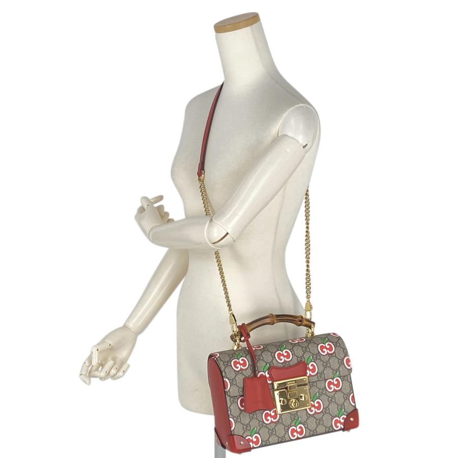 グッチ Gucci Gg柄 バンブー ハンドバッグ Ggアップル ショルダーバッグ 2way 竹 コーティングキャンバス ベージュ レッド ホワイト 中古 バイセルオンライン Yahoo 店 通販 Yahoo ショッピング