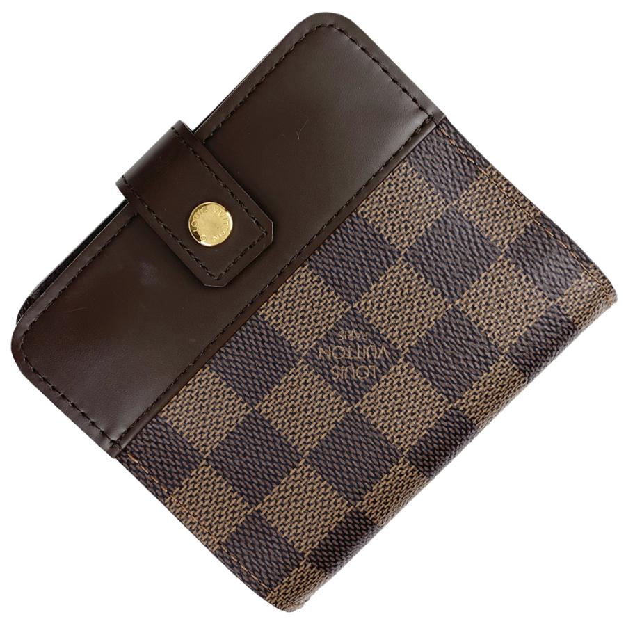 楽天カード分割 ルイ ヴィトン Louis Vuitton コンパクトジップ 札入れ 小銭入れ 二つ折り財布 ダミエ ブラウン N レディース 輝く高品質な Www Thedailyspud Com