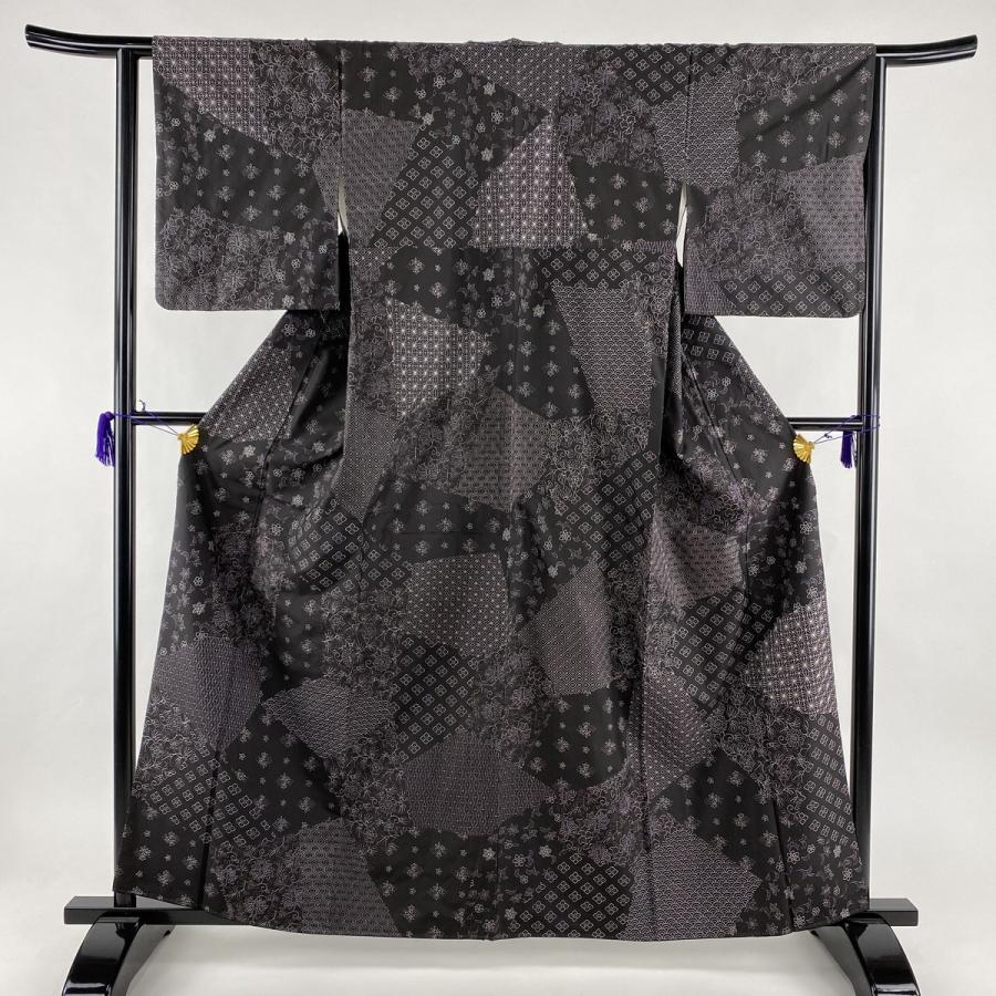 60 Off 小紋 逸品 紬地 花唐草 有職文様 刺繍 濃紫 袷 身丈161cm 裄丈63 5cm S 正絹 偉大な Www Thedailyspud Com