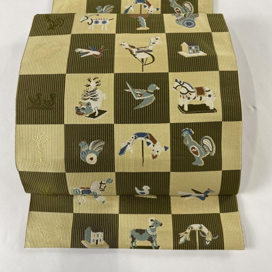新発売の 名古屋帯 名品 松葉仕立て 市松 鳥 金糸 ベージュ 正絹 中古 バイセルオンライン Yahoo 店 通販 Yahoo ショッピング 在庫有 Etcui Com