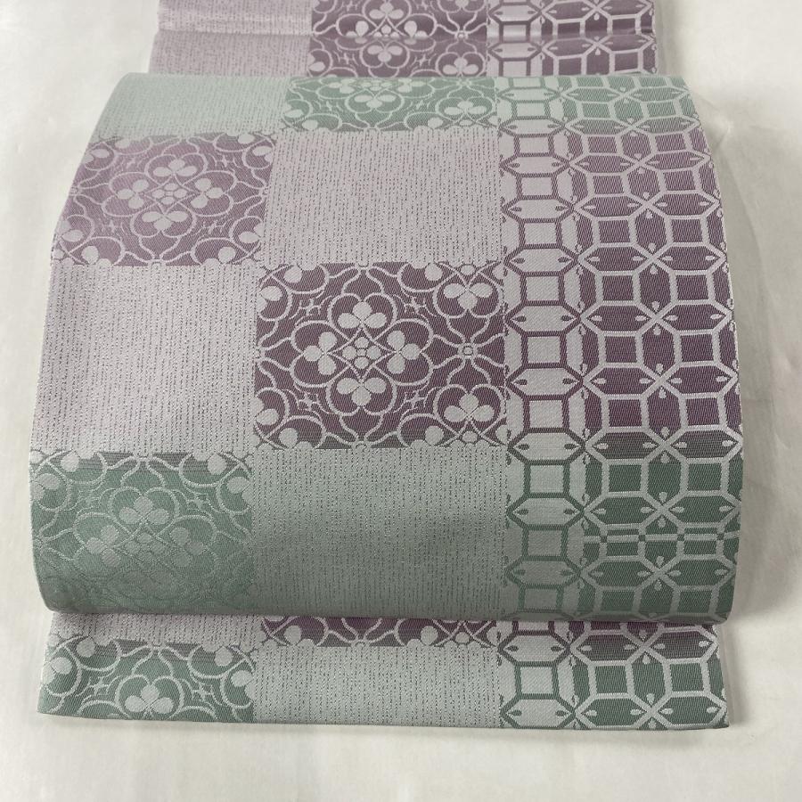 今月限定 特別大特価 袋名古屋帯 美品 逸品 想屋 Omoiya 変わり市松 花 薄緑 正絹 安い Tv Creativetalentnetwork Com