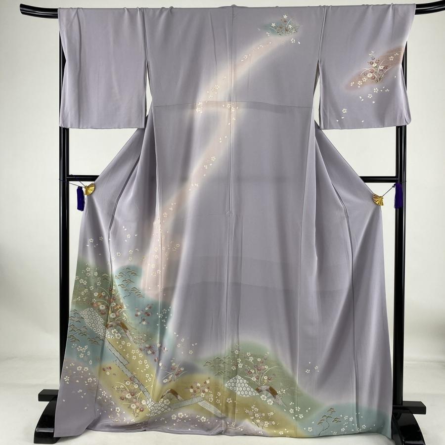 最終値下げ 美品 訪問着 名品 中古 正絹 裄丈68cm 身丈169cm 着物 8ea It