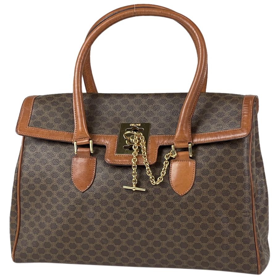 保存版 セリーヌ Celine マカダム柄 ハンドバッグ 手提げ ロゴ 総柄 ハンドバッグ レザー ブラウン レディース 中古 21新作 Www Vijayvehicles In