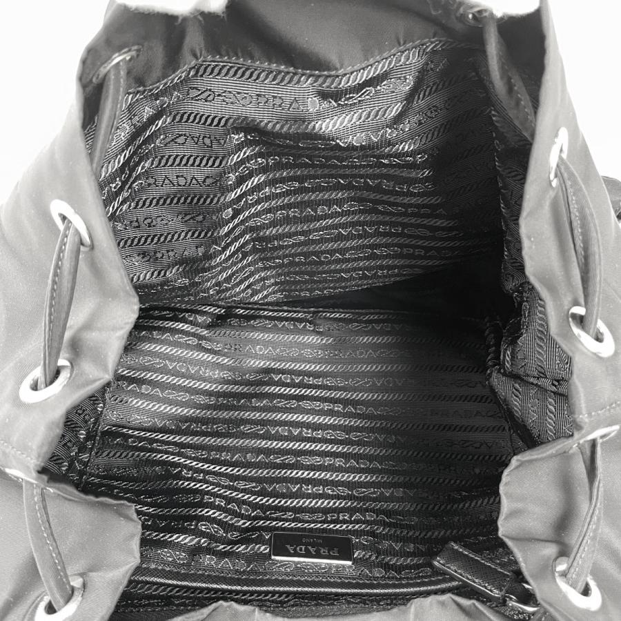 日本製 テスートナイロン リュック バックパック デイパック リュックサック ロゴプレート Prada プラダ 送料無料 Used ネロ ブラック 中古 レディース 1bz811 バッグ