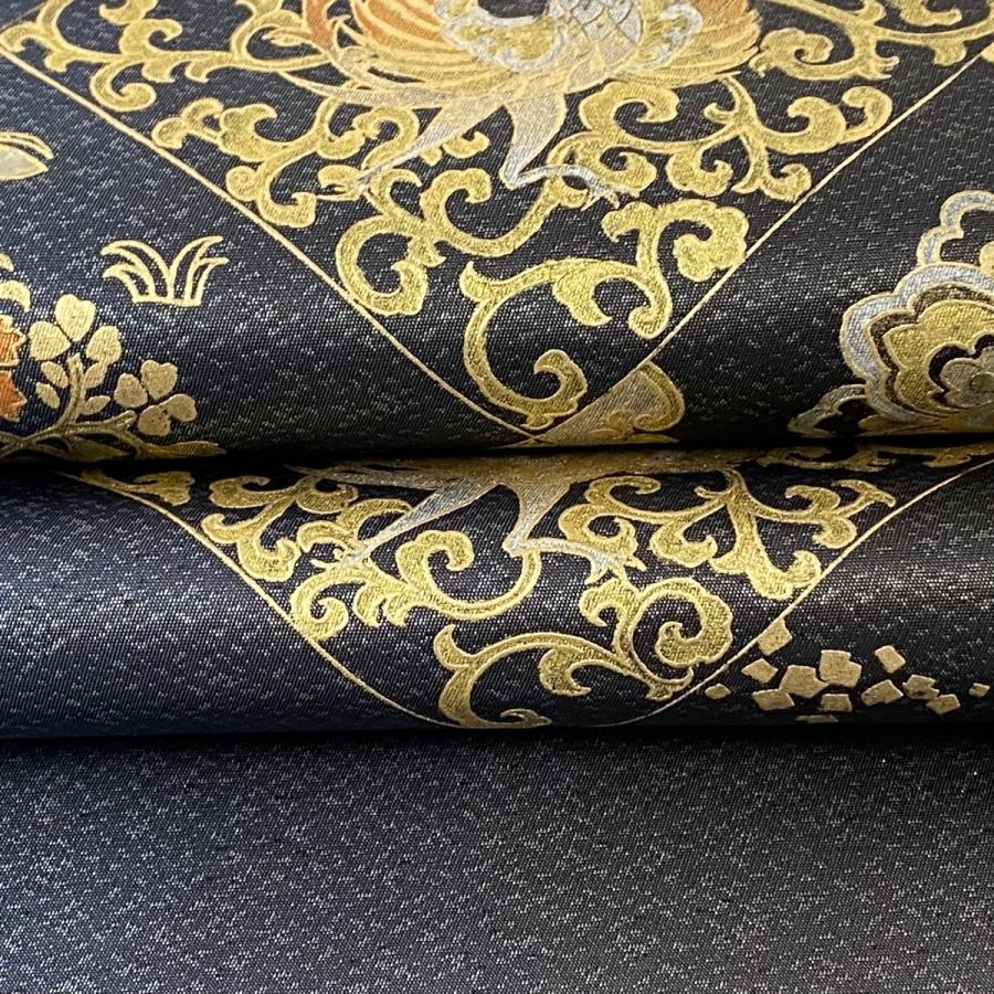 袋帯 美品 秀品 落款あり 大島明 鳳凰 華文 金彩 螺鈿 青黒 お太鼓柄 正絹 中古 バイセルオンライン Yahoo 店 通販 Yahoo ショッピング