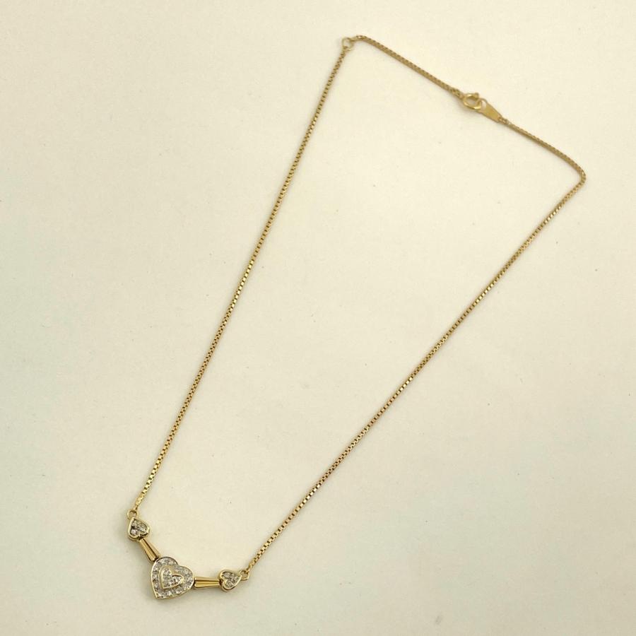 予約販売品 Yg ネックレス メレダイヤ ペンダント イエローゴールド K18 デザインネックレス モチーフ ハート ダイヤモンド 中古 レディース ネックレス ペンダント Michiganestateplanning Com