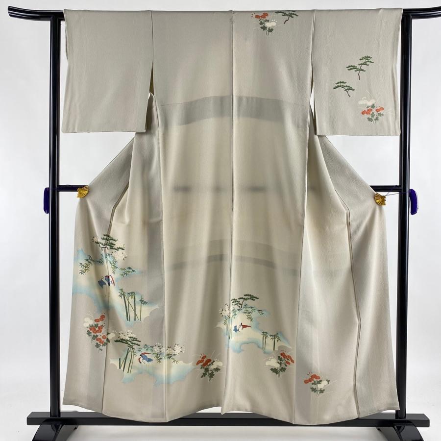 付下げ 優品 一つ紋 逆さ雲取り 鶴 灰茶 袷 156cm 63cm S 正絹 リユースセレクトショップバイセル Yahoo 店 通販 Yahoo ショッピング