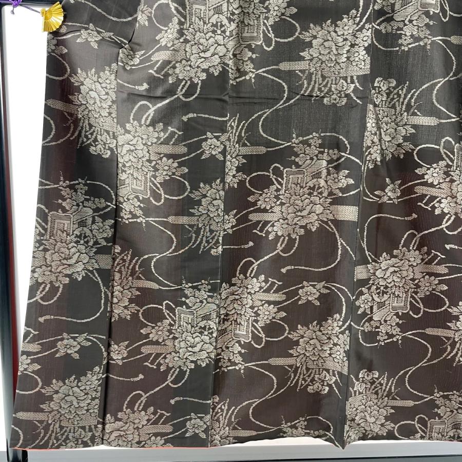 Sale 91 Off Sale 紬 美品 秀品 御所車 草花 焦茶色 袷 154cm 64cm M 正絹 中古 Dprd Jatimprov Go Id
