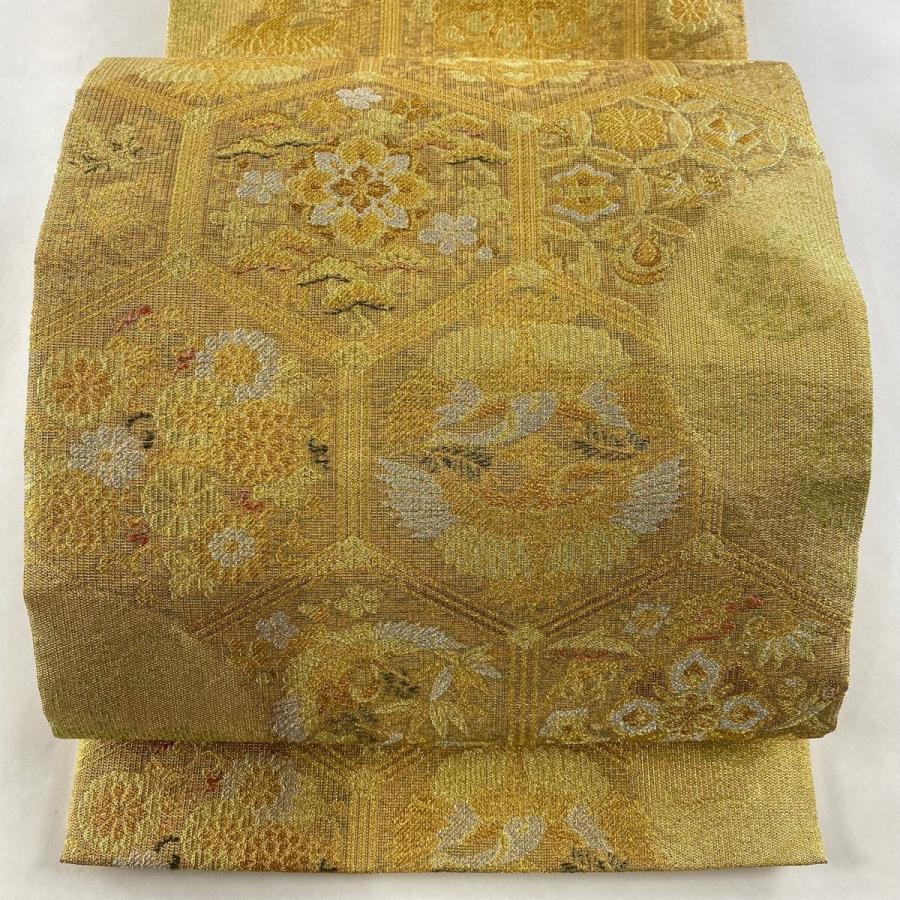 正絹 袋帯 金色 貝合せ 源氏絵巻 お太鼓 着物・浴衣（obriy.biz） 