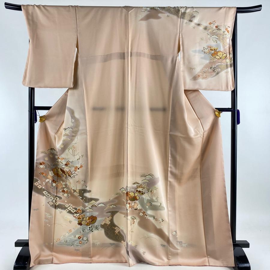 訪問着 秀品 69cm 172cm L ピンク 中古 松竹梅 正絹 芝 袷 金彩 金糸 公式 訪問着 秀品 69cm 172cm L ピンク 中古 松竹梅 正絹 芝 袷 金彩 金糸 公式