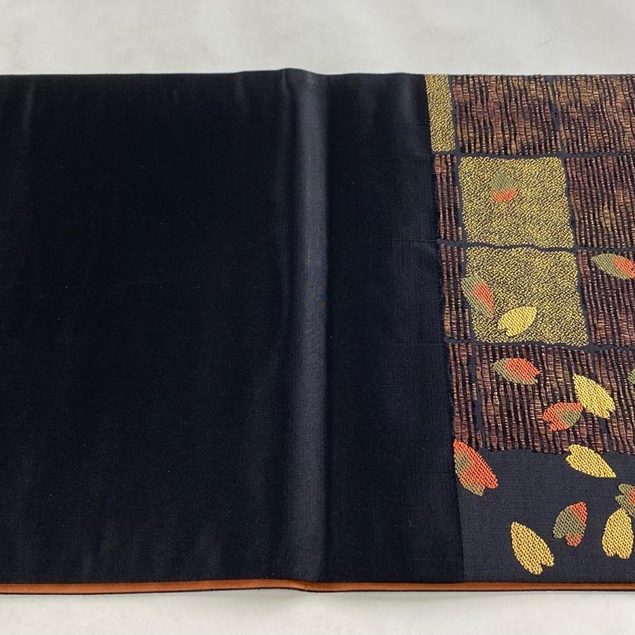 袋帯 美品 中古 六通 市松 桜の花びら 正絹 秀品 茶色 Sale 91 Off 秀品