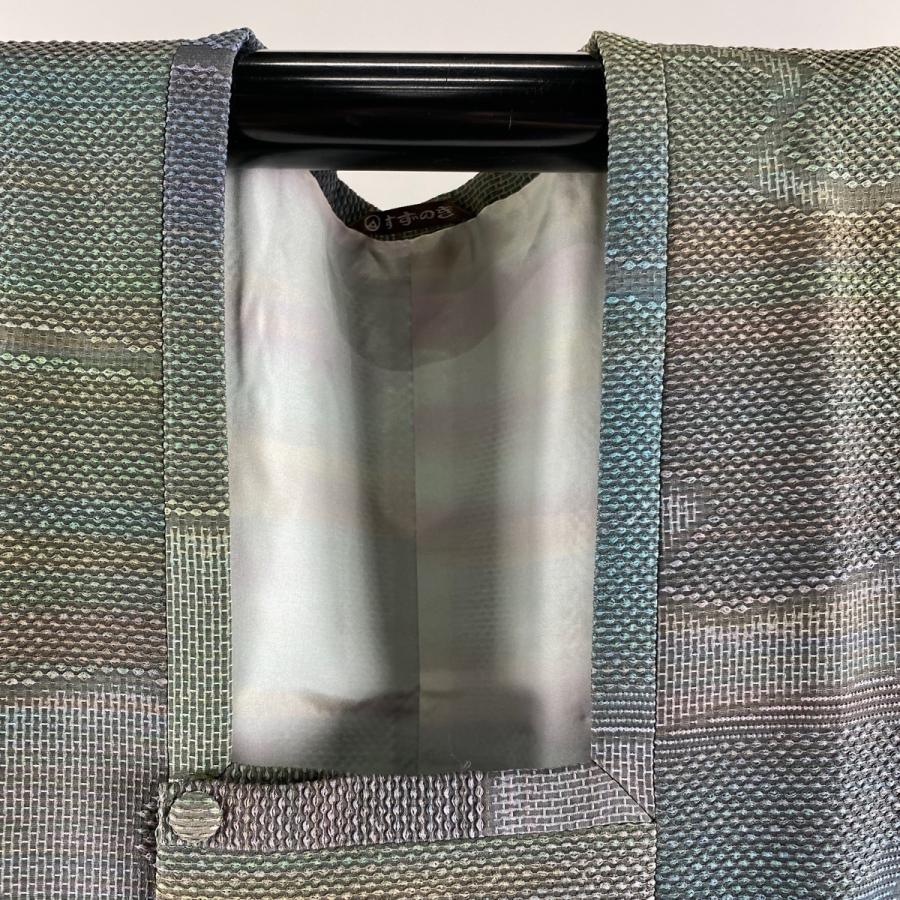 道行 美品 名品 和装コート 霞 ぼかし 正絹 M 裄丈65cm 毎日続々入荷 中古 身丈124 5cm 灰緑