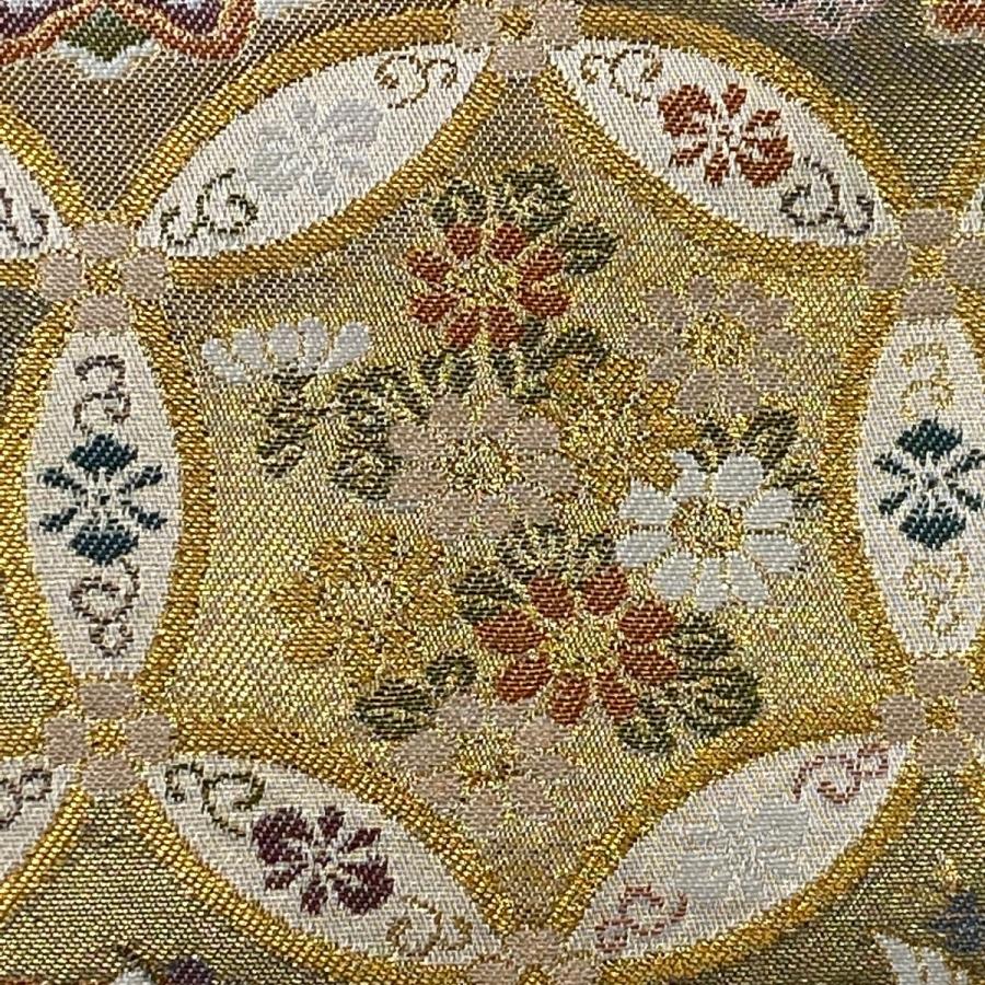 贈物 袋帯 美品 秀品 華文 花鳥 箔 金糸 薄オレンジ 六通 正絹 中古 Dprd Jatimprov Go Id