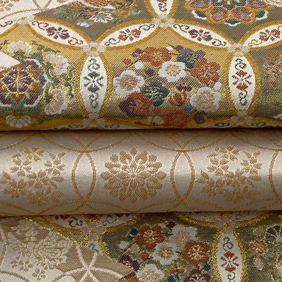 贈物 袋帯 美品 秀品 華文 花鳥 箔 金糸 薄オレンジ 六通 正絹 中古 Dprd Jatimprov Go Id