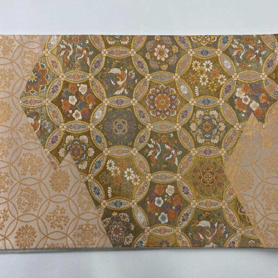 贈物 袋帯 美品 秀品 華文 花鳥 箔 金糸 薄オレンジ 六通 正絹 中古 Dprd Jatimprov Go Id