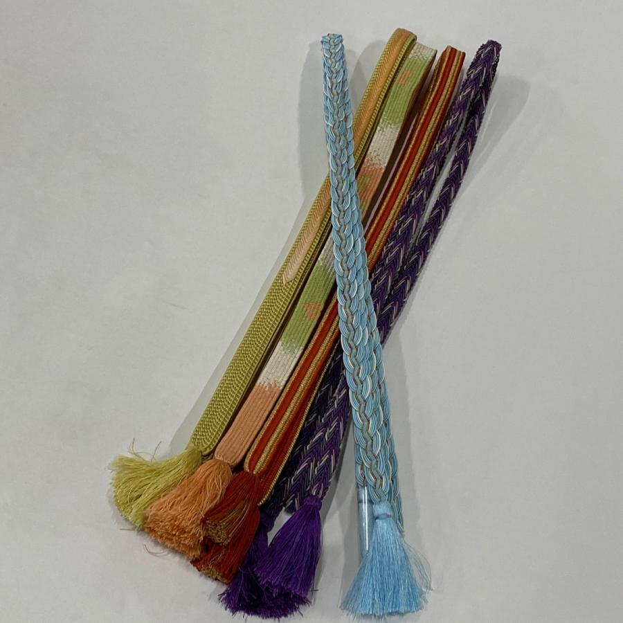 帯締め 優品 帯締め5本セット 水色 正絹 和装小物 中古|kaipre|03