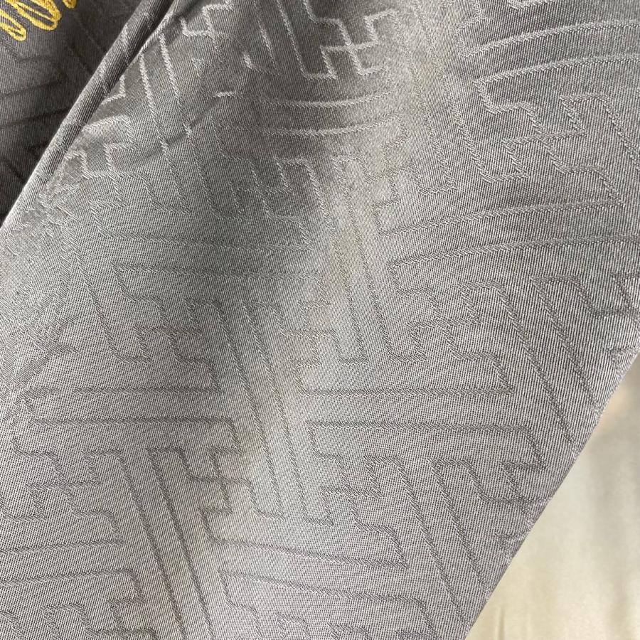 振袖 美品 名品 蝶 草花 金糸 金彩 M 袷 中古 超大特価 灰色 163 5cm 正絹 65 5cm