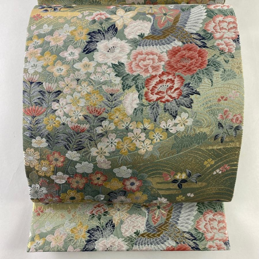 日本製 専用 V1270 高級 正絹 六通 袋帯 華文 花文 moveisschoffen.com.br